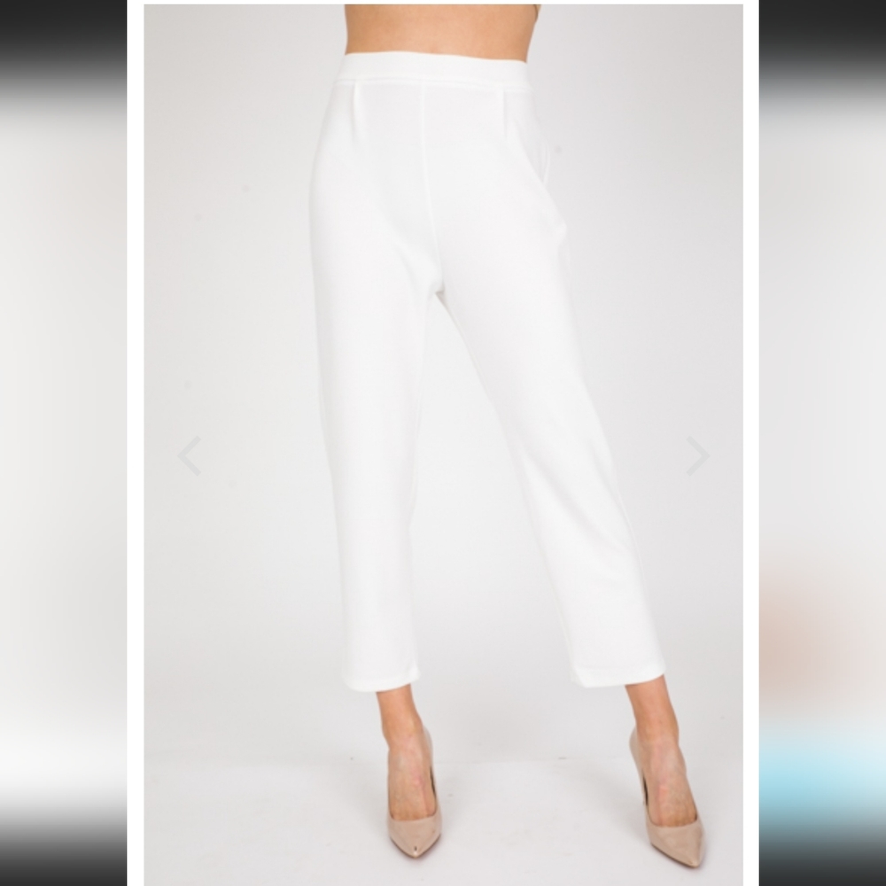 NWT Straight Stretch Trouser, White size L